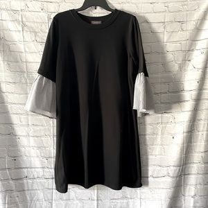 Black bell sleeves dress
